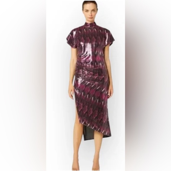 Misa Los Angeles Divia ikat sequins midi dress NWT SIZE SMALL - Picture 7 of 10